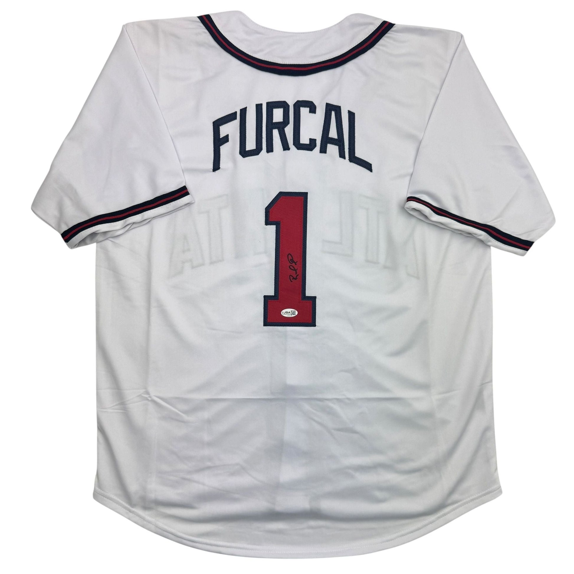 Autographed/Signed Rafael Furcal Atlanta White Baseball Jersey JSA COA