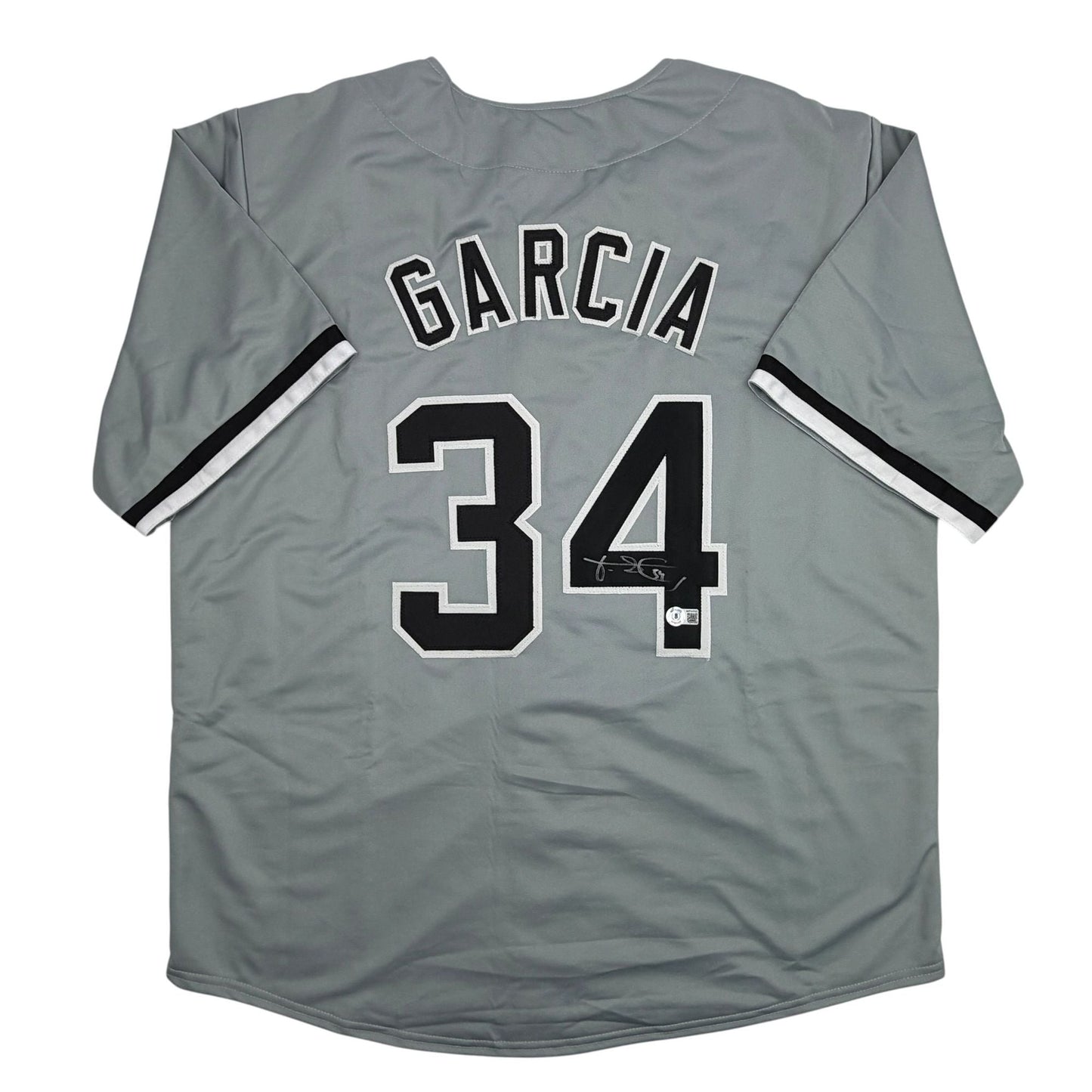 Autographed/Signed Freddy Garcia Chicago Grey Baseball Jersey Beckett BAS COA