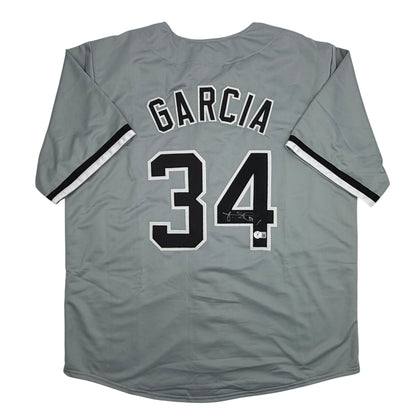 Autographed/Signed Freddy Garcia Chicago Grey Baseball Jersey Beckett BAS COA