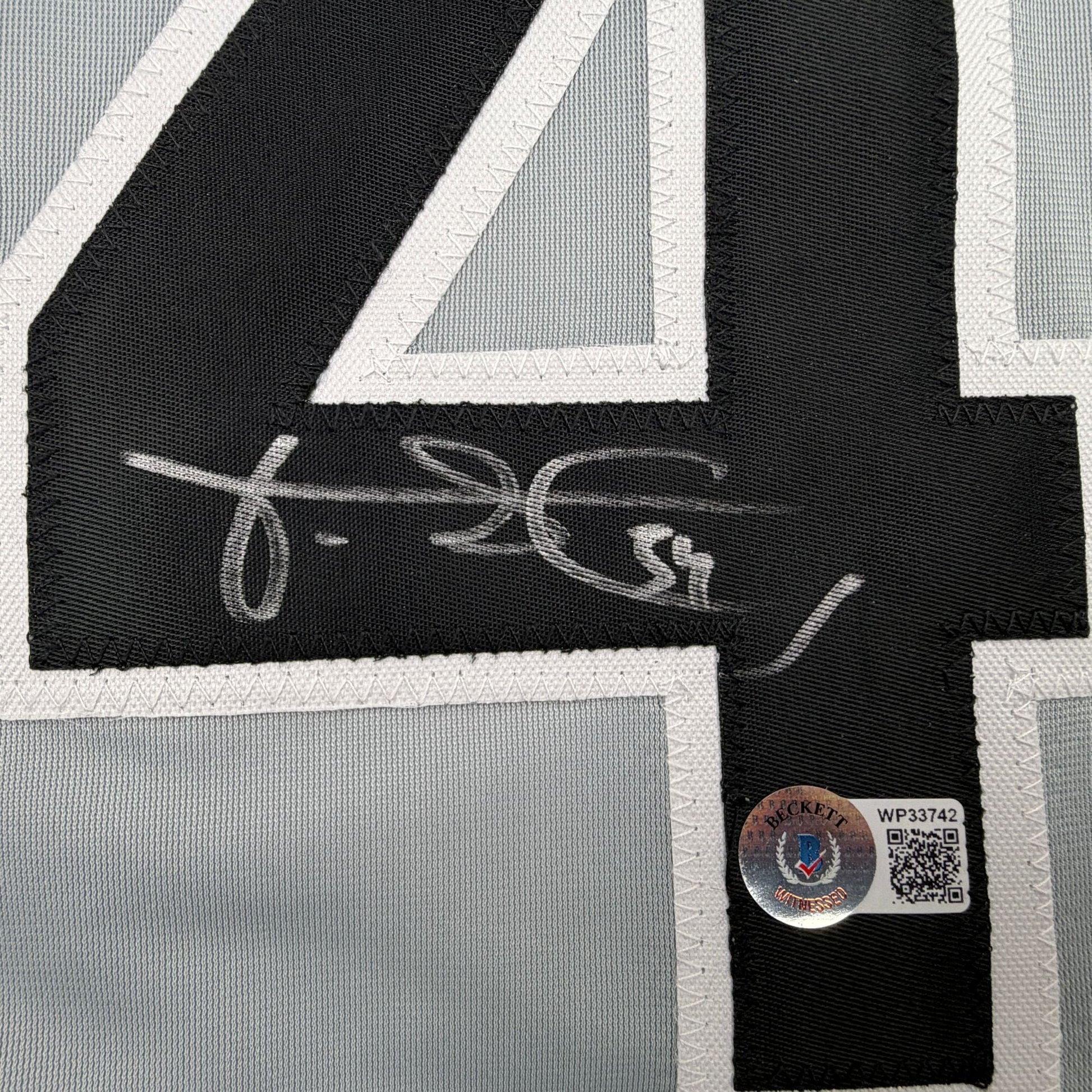 Autographed/Signed Freddy Garcia Chicago Grey Baseball Jersey Beckett BAS COA