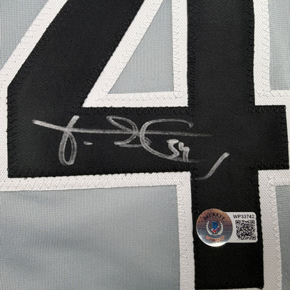 Autographed/Signed Freddy Garcia Chicago Grey Baseball Jersey Beckett BAS COA