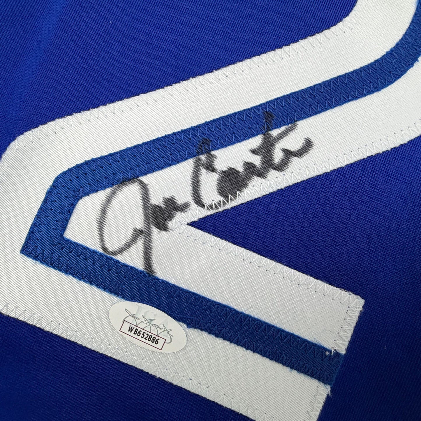 Autographed/Signed Joe Carter Toronto Blue Baseball Jersey JSA COA