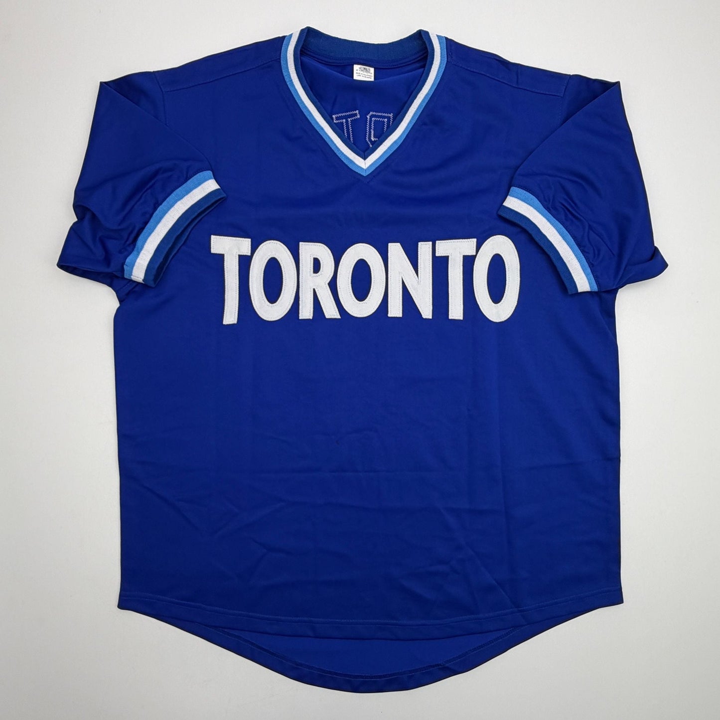 Autographed/Signed Joe Carter Toronto Blue Baseball Jersey JSA COA