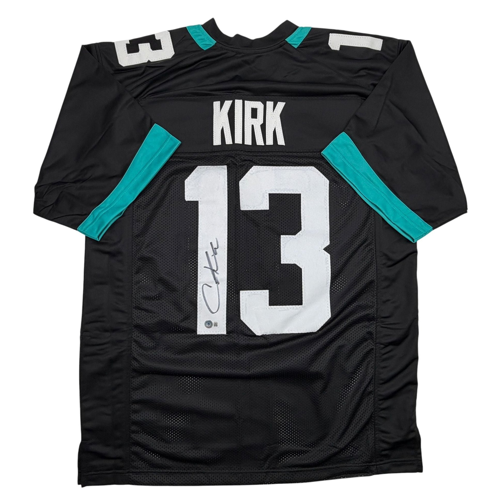 Autographed/Signed Christian Kirk Jacksonville Black Football Jersey Beckett BAS COA