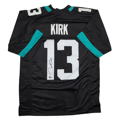 Autographed/Signed Christian Kirk Jacksonville Black Football Jersey Beckett BAS COA