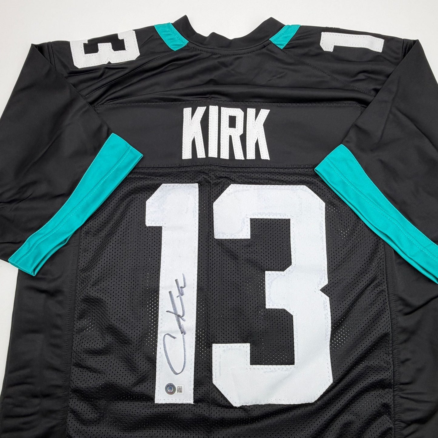 Autographed/Signed Christian Kirk Jacksonville Black Football Jersey Beckett BAS COA