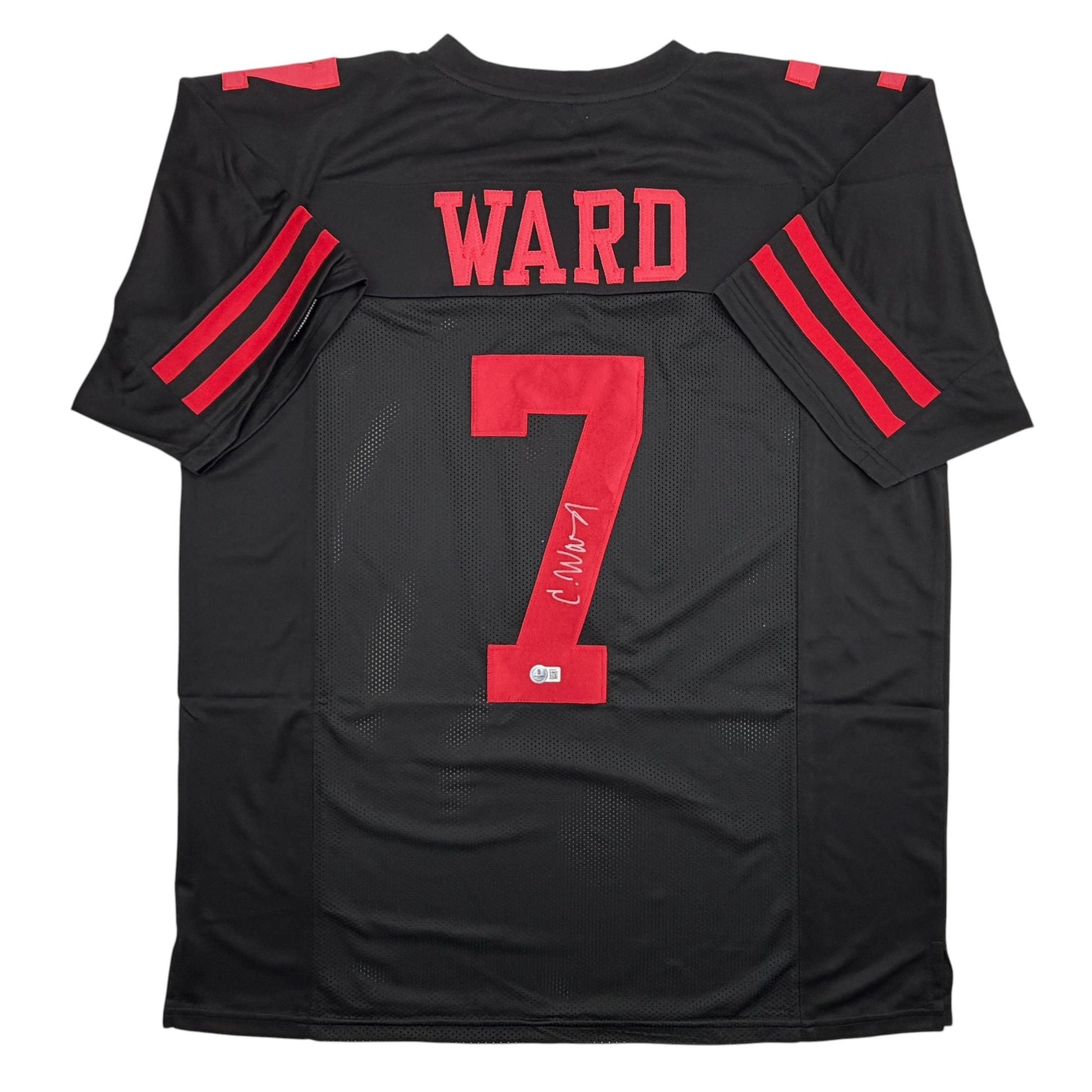 Autographed/Signed Charvarius Ward San Francisco Black Football Jersey Beckett BAS COA