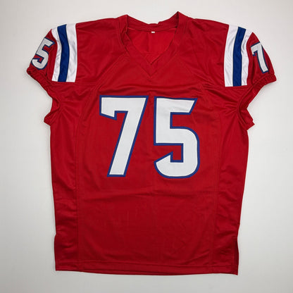 Autographed/Signed Vince Wilfork New England Red Retro Pro Cut Football Jersey JSA COA