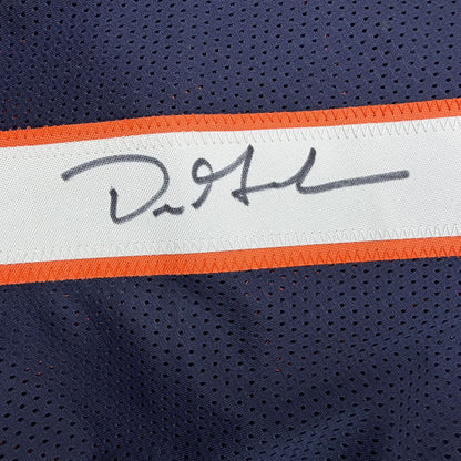 Autographed/Signed Dre Greenlaw Denver Blue Football Jersey Beckett BAS COA