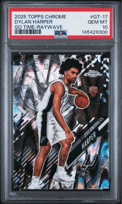 Graded 2025 Topps Chrome Dylan Harper #GT17 Go Time Raywave Rookie RC Basketball Card PSA 10 Gem Mint