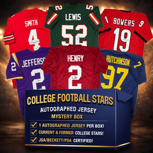 NCAA College Football Stars Autographed Jersey Mystery Box with PSA JSA or Beckett COA
