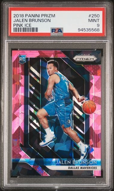 Graded 2018 Panini Prizm Jalen Brunson #250 Pink Ice Rookie RC Basketball Card PSA 9 Mint