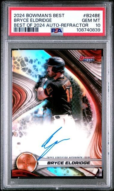 Graded 2024 Bowman's Best Bryce Eldridge #B24BE Best of 2024 Refractor Auto Rookie RC Baseball Card PSA 10 Gem Mint