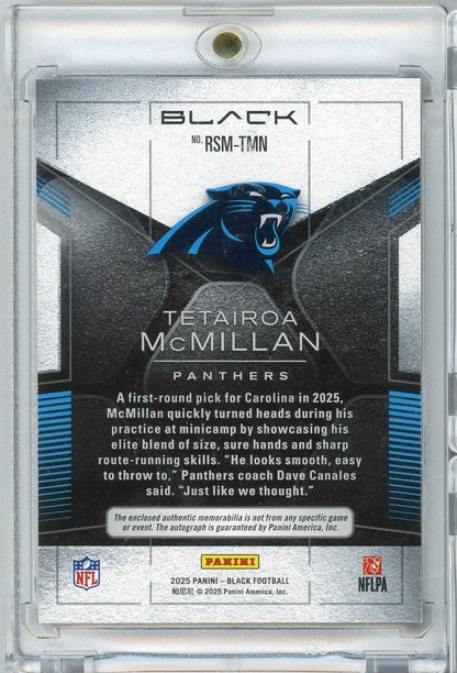 2025 Panini Black Tetairoa McMillan #RSMTMN /149 RPA Auto Rookie RC Football Card