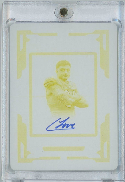 2025 Panini National Treasures Colston Loveland #RSFPCLD 1/1 Printing Plate Auto Rookie RC Football Card