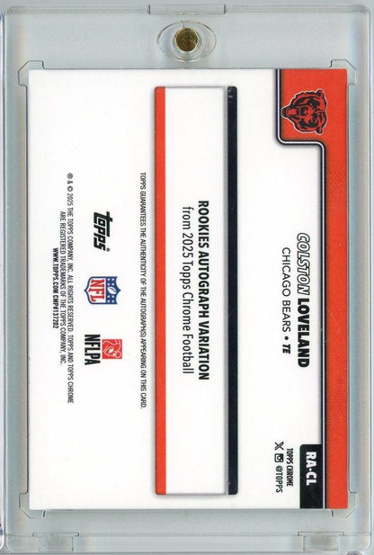 2025 Topps Chrome Colston Loveland #RACL 99/99 Green Geometric Auto Rookie RC Football Card