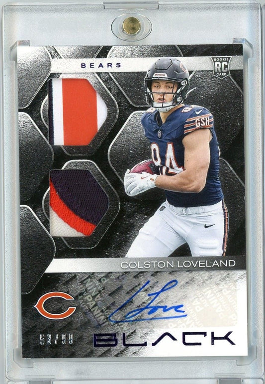 2025 Panini Black Colston Loveland #RSMCLD /99 Purple RPA Auto Rookie RC Football Card