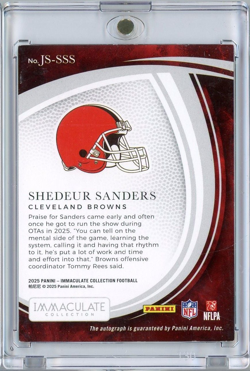 2025 Panini Immaculate Shedeur Sanders #JSSSS /10 Jubilee Auto Rookie RC Football Card