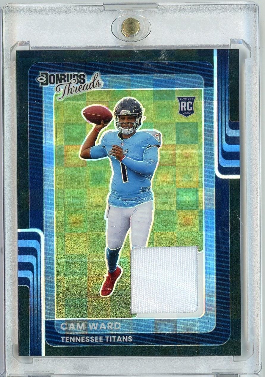 2025 Donruss Threads Cam Ward #DTBHCWD /25 Relic Rookie RC Football Card