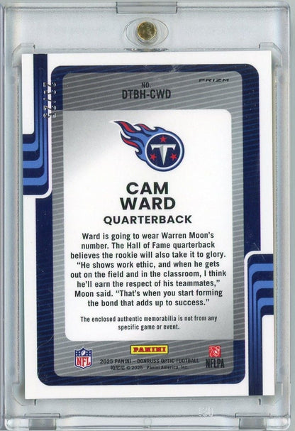 2025 Donruss Threads Cam Ward #DTBHCWD /25 Relic Rookie RC Football Card