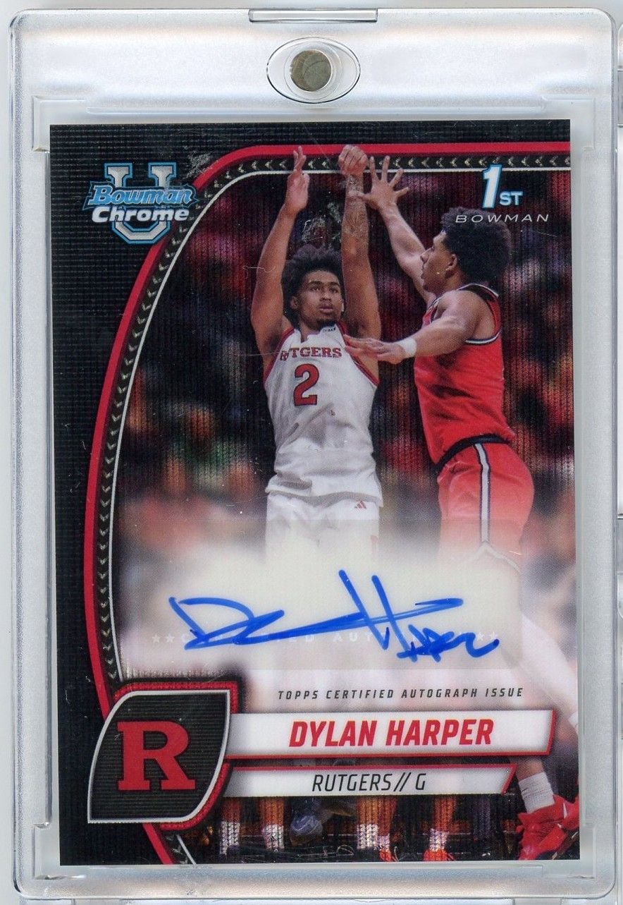 2024 Bowman U Chrome Dylan Harper #22 Black Wave Refractor Auto Rookie RC Basketball Card