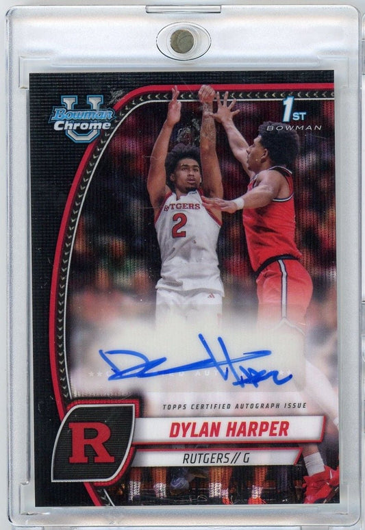2024 Bowman U Chrome Dylan Harper #22 Black Wave Refractor Auto Rookie RC Basketball Card