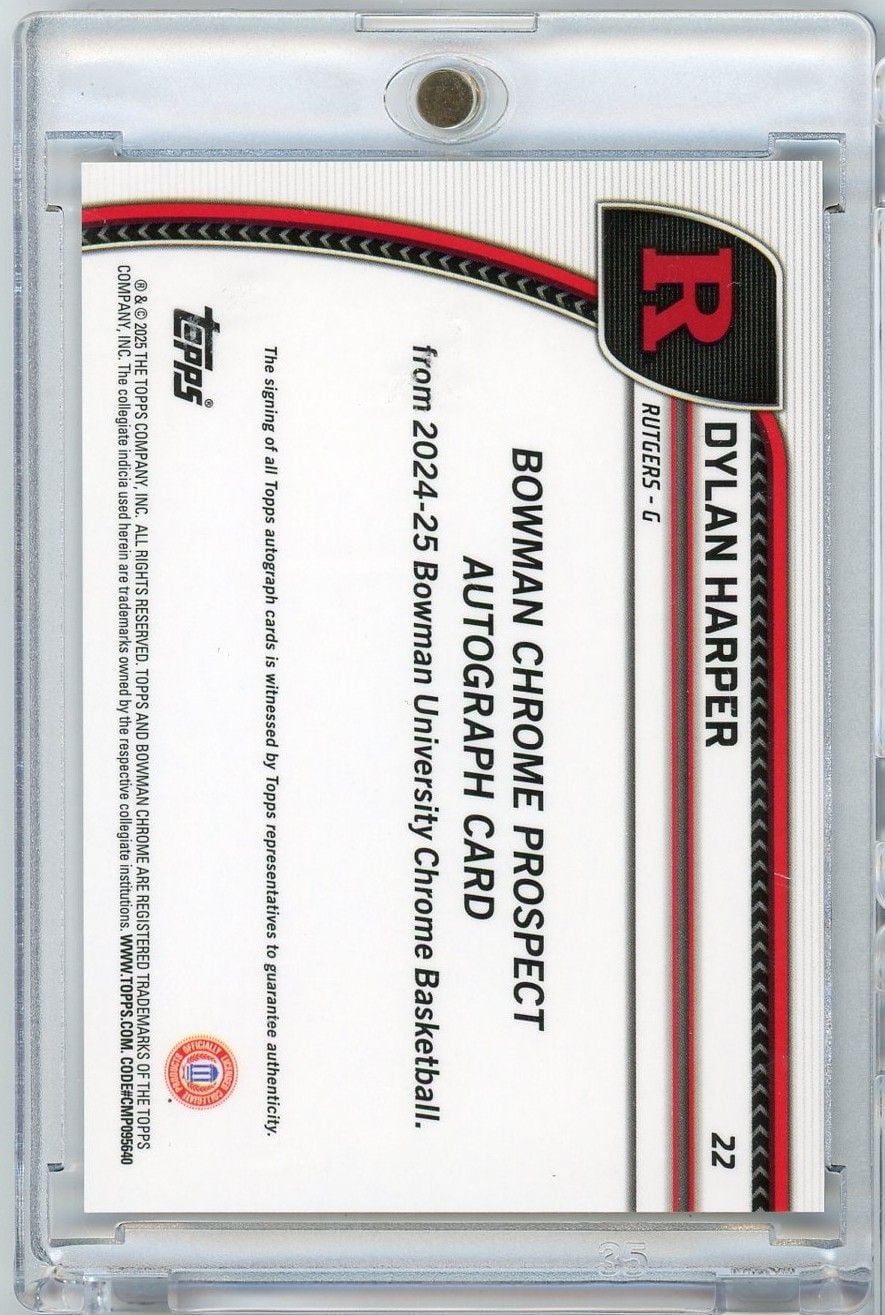 2024 Bowman U Chrome Dylan Harper #22 Black Wave Refractor Auto Rookie RC Basketball Card