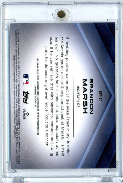 2022 Bowman Chrome Brandon Marsh #BTP31 Top 100 Auto /50 Rookie RC Baseball Card