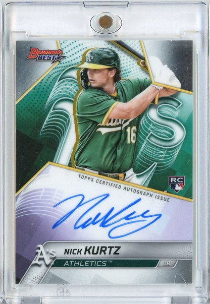 2025 Bowman's Best Nick Kurtz #B25NK Best of 2025 Auto Athletics Rookie RC Baseball Card