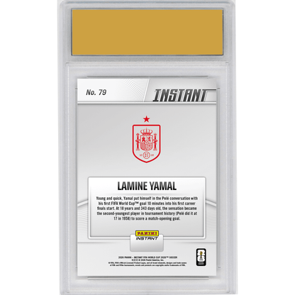 Graded 2026 Panini Instant FIFA World Cup Lamine Yamal #79 Heir Apparent Opens Account Royally Fast Spain Soccer Card HOFSM 10 Gem Mint