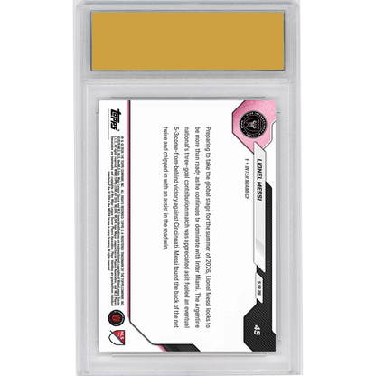 Graded 2026 Topps Now Lionel Messi #45 3 Goal Contribution Match Powers Comeback Win Inter Miami Soccer Card HOFSM 10 Gem Mint