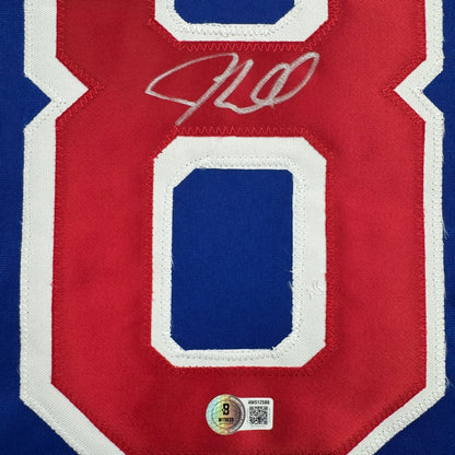 Autographed/Signed JT J.T. Miller New York Rangers Blue Hockey Jersey Beckett BAS COA