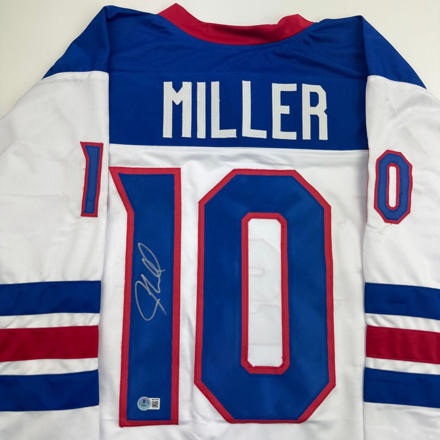 Autographed/Signed JT J.T. Miller Team USA White Hockey Jersey Beckett BAS COA