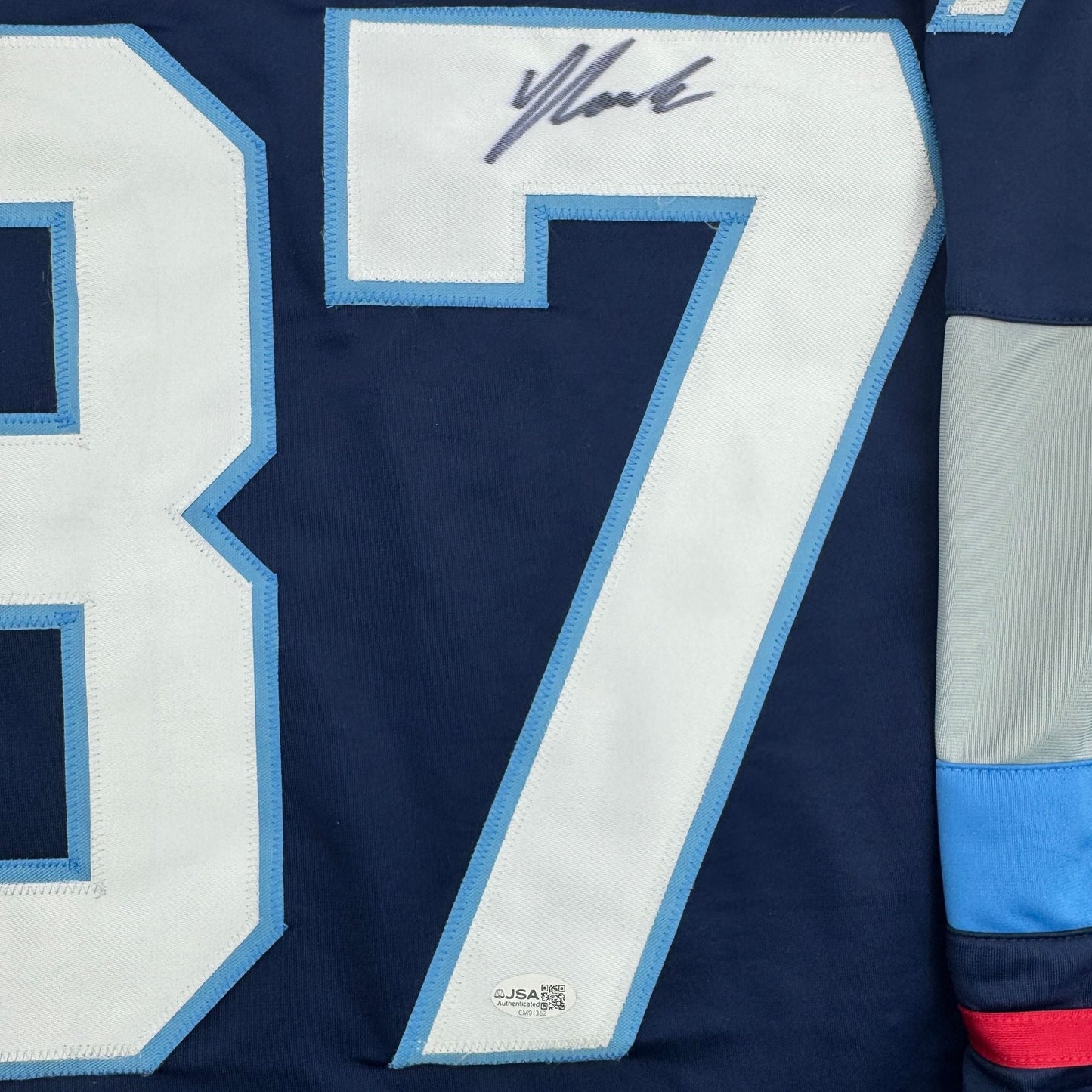 Autographed/Signed Yanni Gourde Seattle Blue Hockey Jersey JSA COA