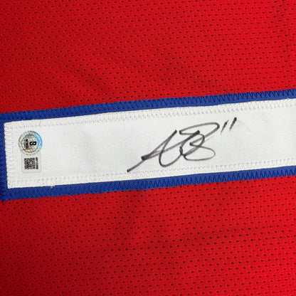 Autographed/Signed AJ A.J. Brown New England Patriots Red Football Jersey Beckett BAS COA