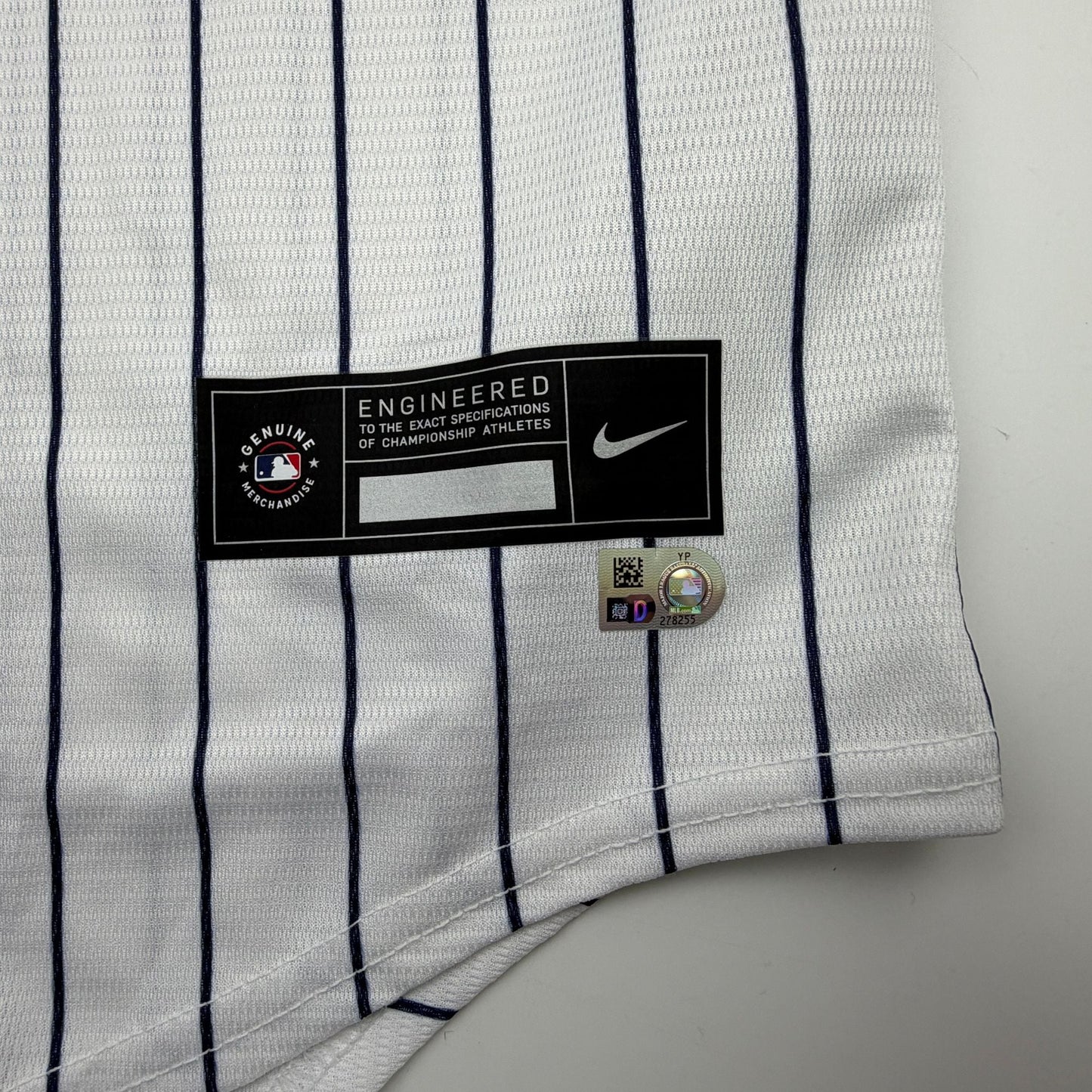 Autographed/Signed Jasson Dominguez New York Yankees Pinstripe Authentic Baseball Jersey Fanatics & MLB COA
