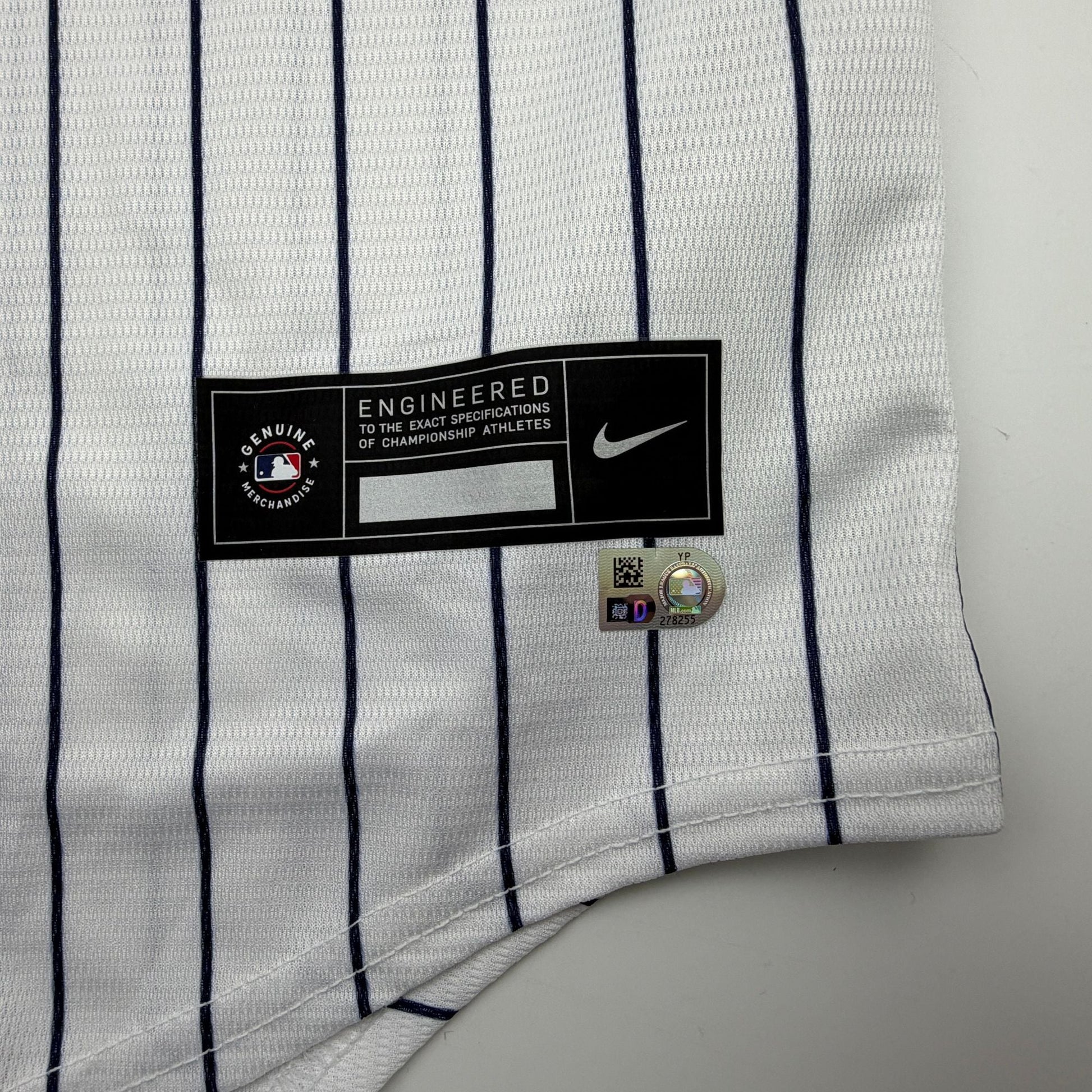 Autographed/Signed Jasson Dominguez New York Yankees Pinstripe Authentic Baseball Jersey Fanatics & MLB COA