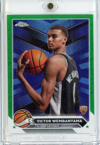2023 Topps Chrome Victor Wembanyama #1 Green Logo Refractor Rookie RC Basketball Card