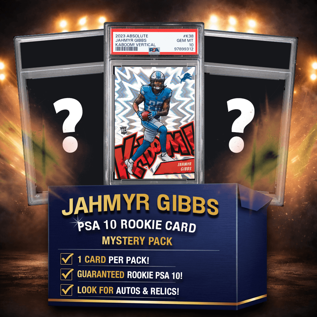 Jahmyr Gibbs PSA 10 Graded Rookie Football Card Mystery Pack