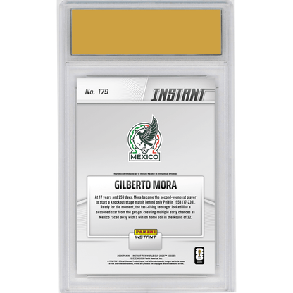 Graded 2026 Panini Instant FIFA World Cup Gilberto Mora #179 Electric El Nino Storms into Action Mexico Rookie RC Soccer Card HOFSM 10 Gem Mint