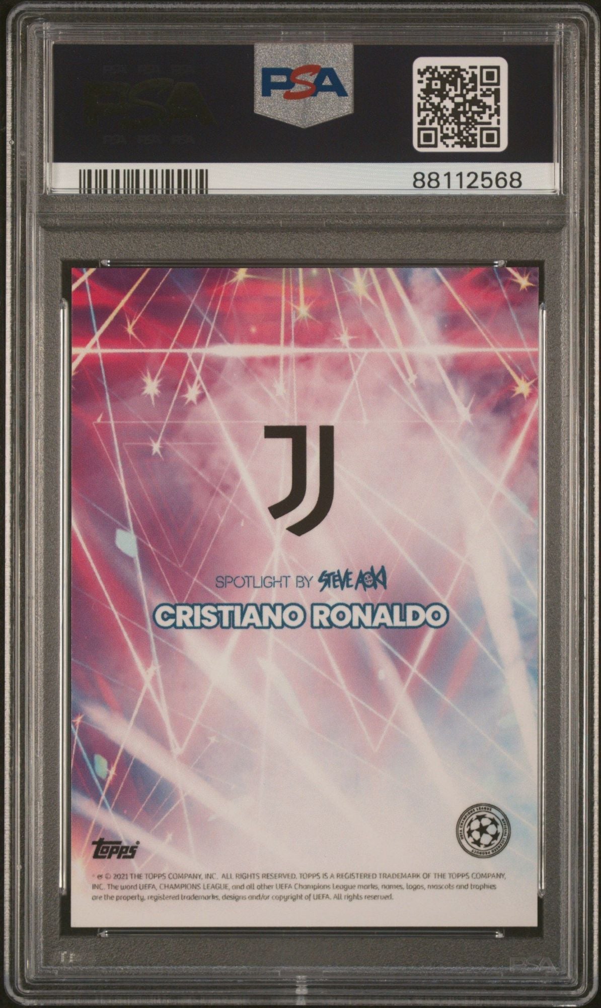 Graded 2021 Topps Football Festival Cristiano Ronaldo #NNO Steve Aoki UEFA Champions League Soccer Card PSA 10 Gem Mint