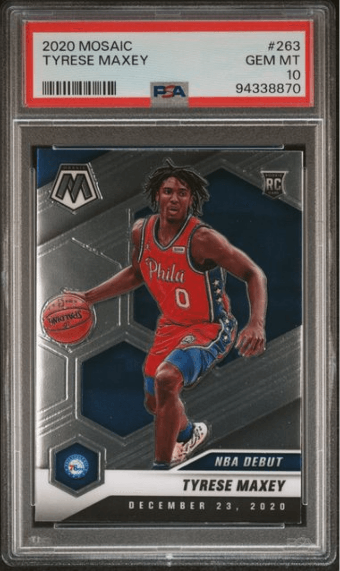 Graded 2020 Panini Mosaic Tyrese Maxey #263 Rookie RC Basketball Card PSA 10 Gem Mint