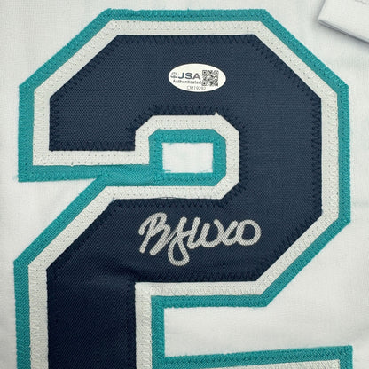 Autographed/Signed Bryan Woo Seattle White Baseball Jersey JSA COA