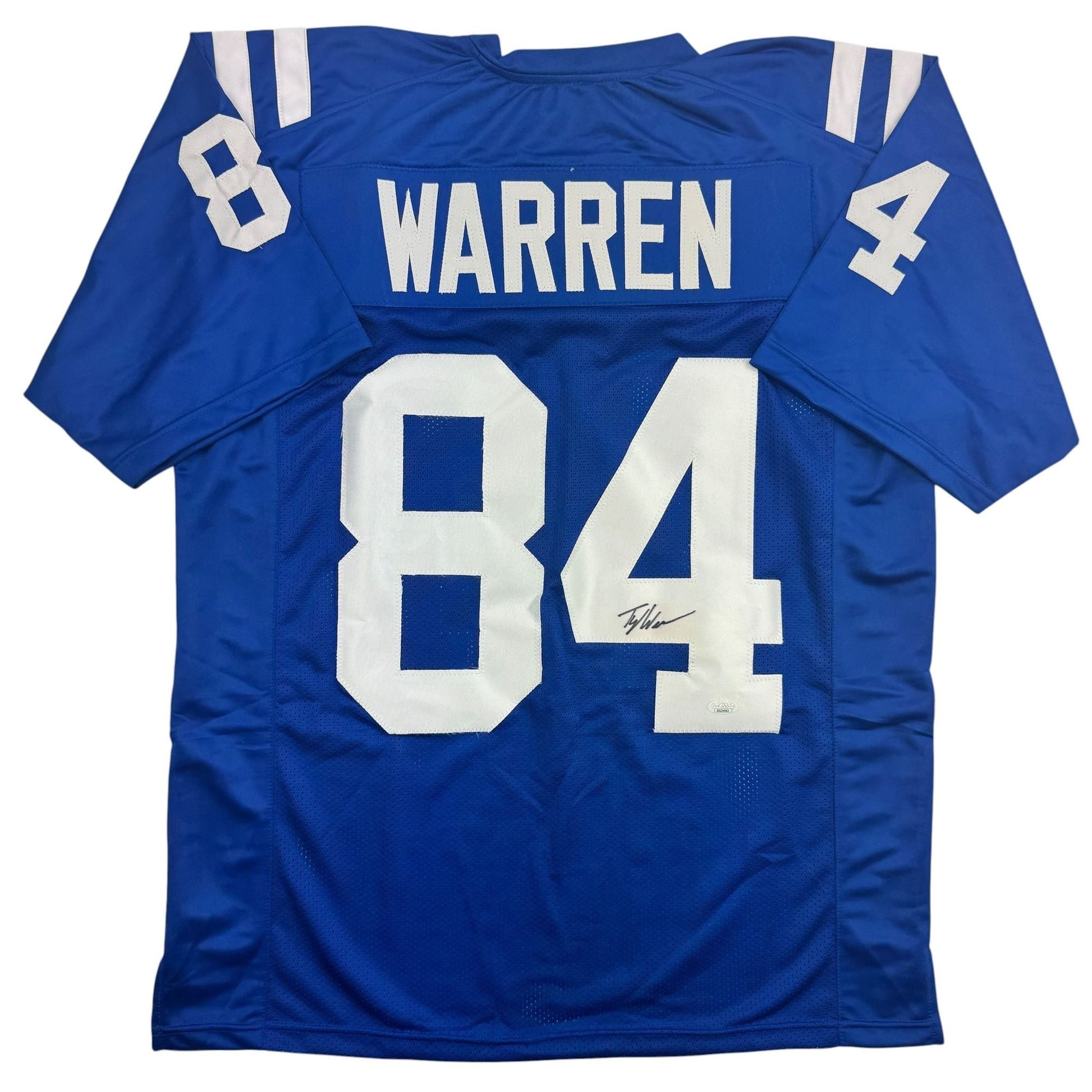 Autographed/Signed Tyler Warren Indianapolis Blue Football Jersey JSA COA