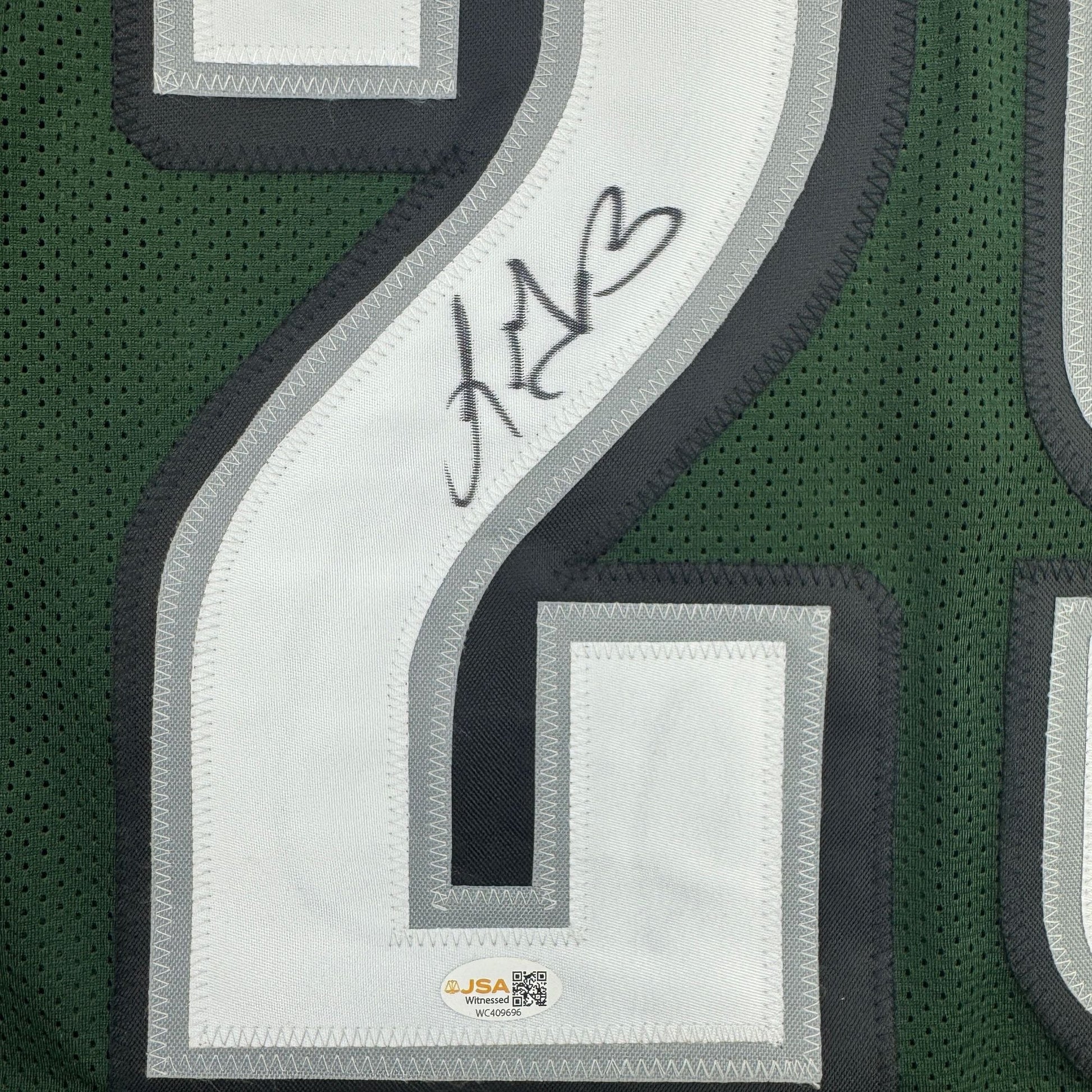 Autographed/Signed LeGarrette Blount Philadelphia Green Football Jersey JSA COA