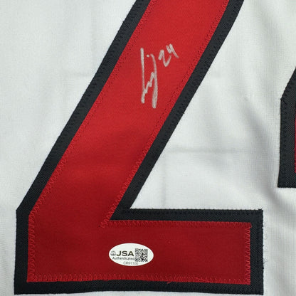 Autographed/Signed Seth Jarvis Carolina White Hockey Jersey JSA COA