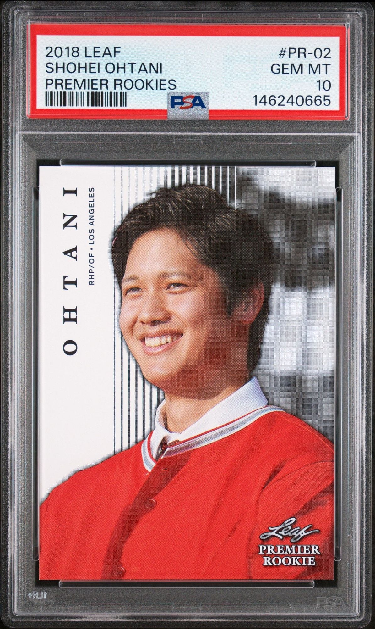 Graded 2018 Leaf Shohei Ohtani #PR-02 Premium Rookies Rookie RC Baseball Card PSA 10 Gem Mint