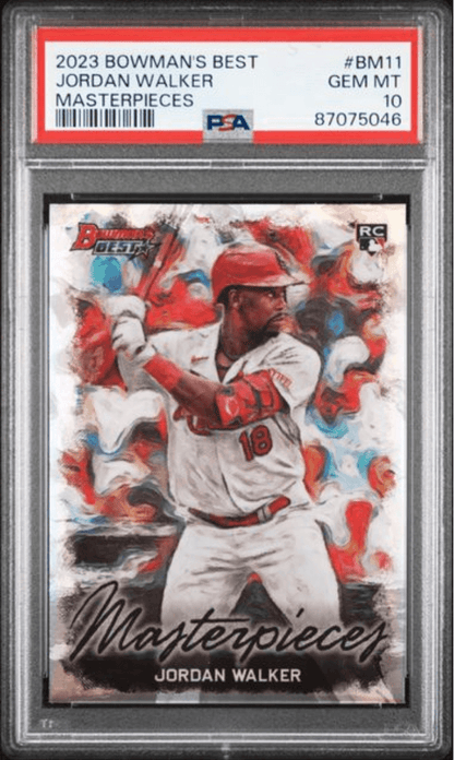 Graded 2023 Topps Bowmans Best Jordan Walker #BM11 Masterpieces Rookie RC Baseball Card PSA 10 Gem Mint