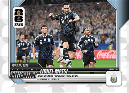 2026 Panini Instant FIFA World Cup Lionel Messi #160 More History For Marvelous Messi Argentina Soccer Card