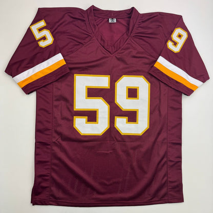 Autographed/Signed London Fletcher Washington Maroon Football Jersey Beckett BAS COA